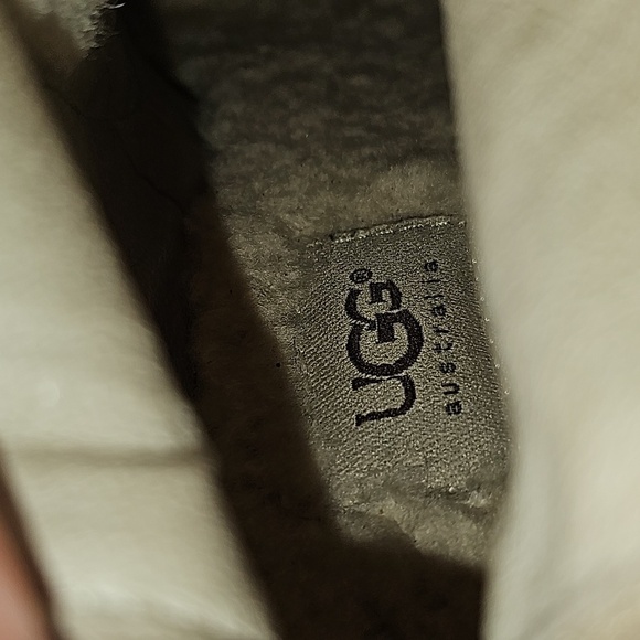 UGG Seline Boots Knee High Tall Wedge Suede Sheepskin Shearling Sand Boho 9 - Picture 14 of 16